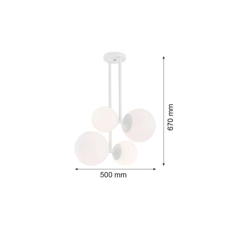 Argon 1644 - Lustre sur barre ASPEN 4xE27/15W/230V blanc