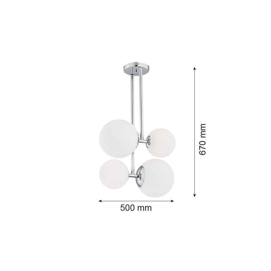 Argon 1646 - Lustre sur barre ASPEN 4xE27/15W/230V chrome brillant