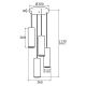 Argon 1693 - Suspension filaire LINEA 4xE27/15W/230V laiton/noir