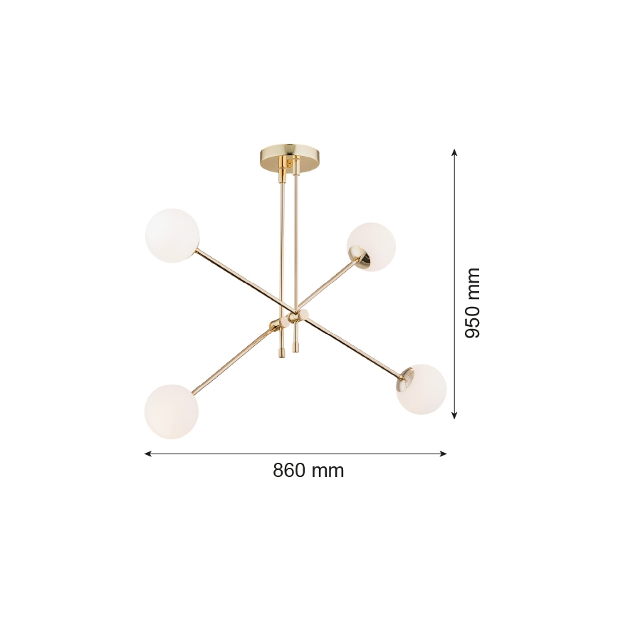 Argon 1695 - Hanglamp  ABSTRACT 4xE14/7W/230V messing