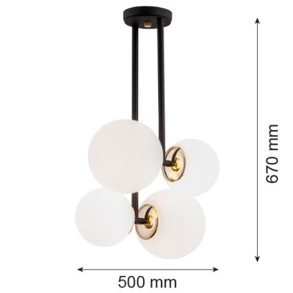 Argon 1739 - Hanglamp aan een paal MORITZ 4xE27/15W/230V