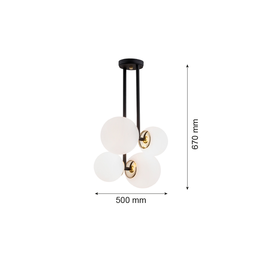 Argon 1739 - Hanglamp aan een paal MORITZ 4xE27/15W/230V