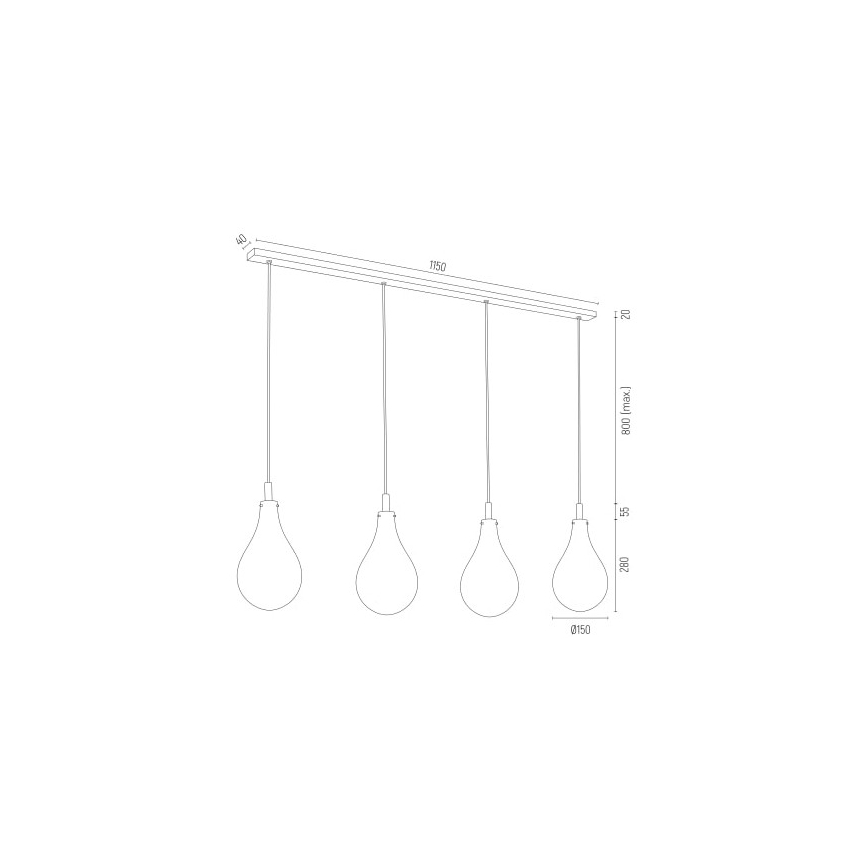 Argon 1741 - Hanglamp aan een koord OAKLAND 4xG9/6W/230V