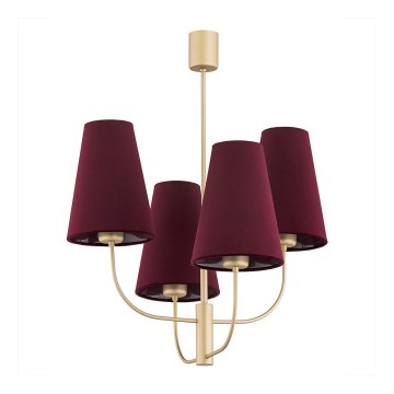 Argon 1827 - Hanglamp SAFIANO 4xE27/15W/230V bordeaux