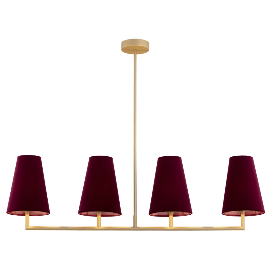 Argon 1829 - Suspension avec tige SAFIANO 4xE27/15W/230V bordeaux