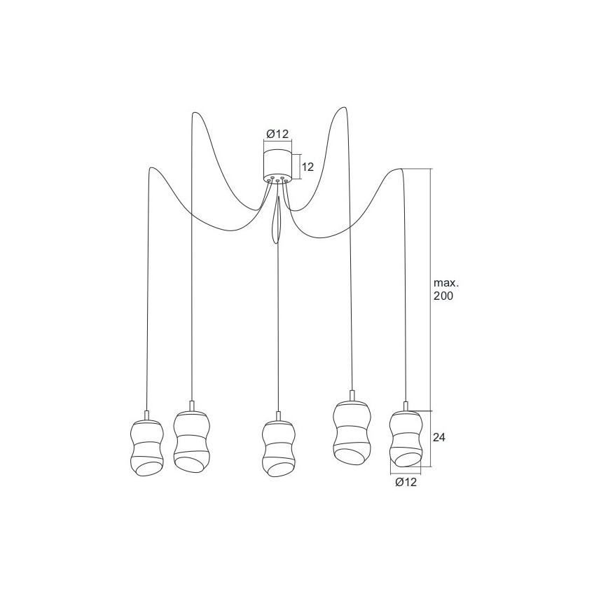 Argon 2073 - LED Hanglamp aan koord GARDA 5xLED/5W/230V