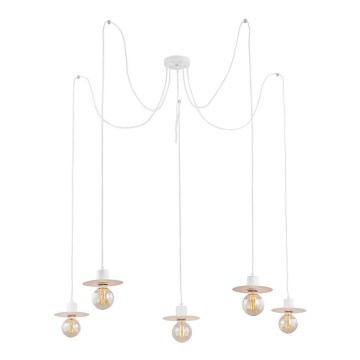 Argon 2077 - Hanglamp aan een koord CORSO 5xE27/15W/230V spin wit