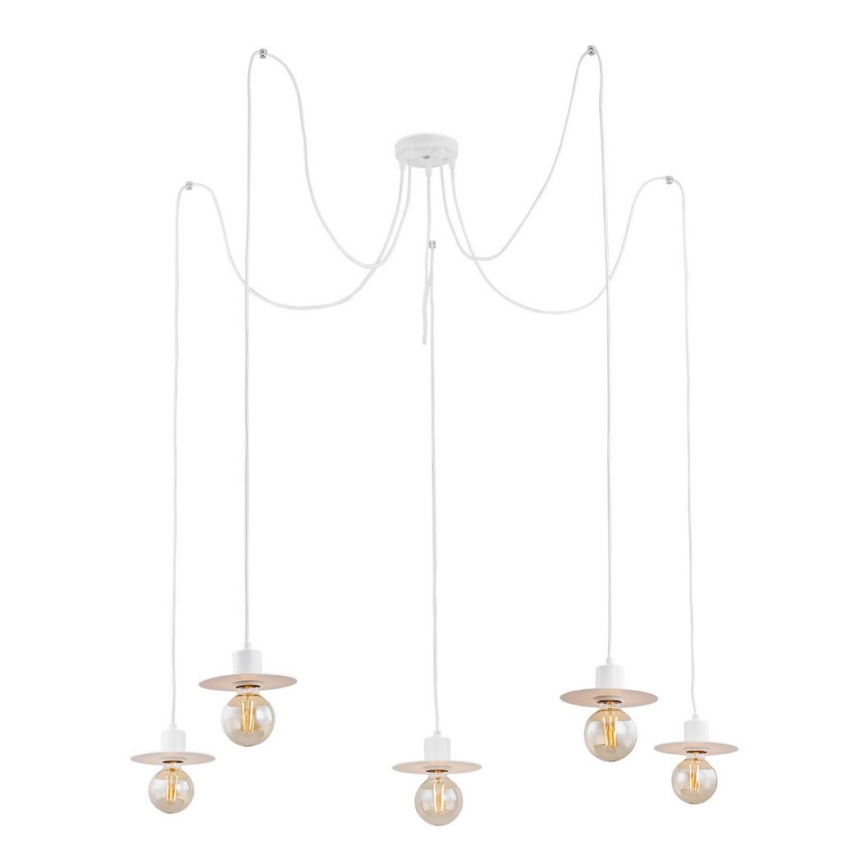 Argon 2077 - Hanglamp aan een koord CORSO 5xE27/15W/230V spin wit