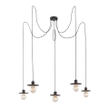 Argon 2078 - Hanglamp aan een koord CORSO 5xE27/15W/230V spin zwart