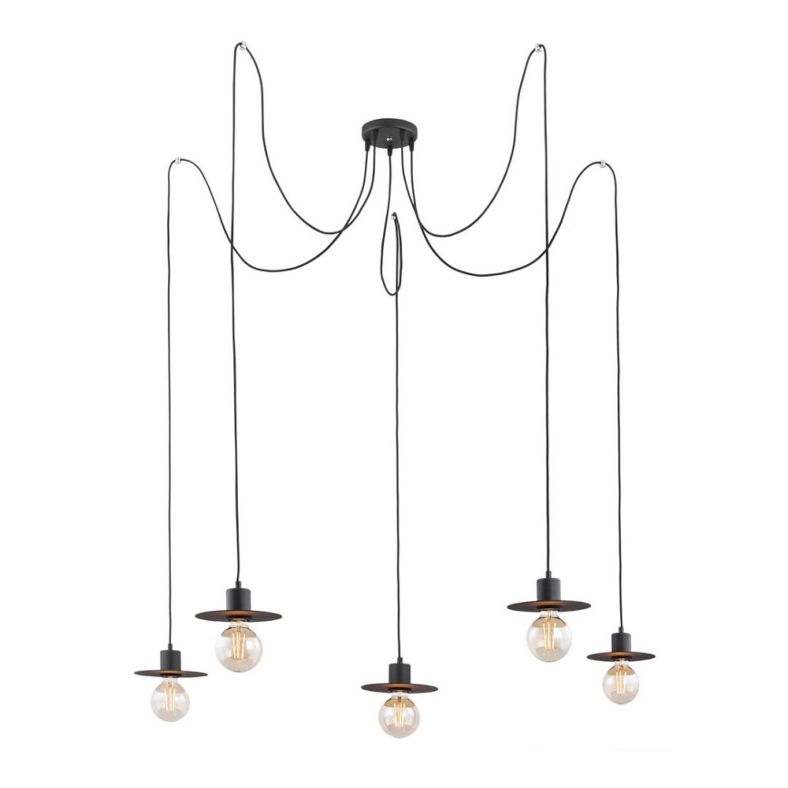 Argon 2078 - Hanglamp aan een koord CORSO 5xE27/15W/230V spin zwart