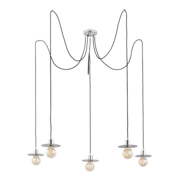 Argon 2079 - Suspension filaire CORSO 5xE27/15W/230V araignée chrome brillant