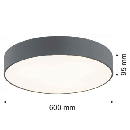 Argon 2083 - Plafonnier DARLING 5xE27/15W/230V d. 60 cm gris