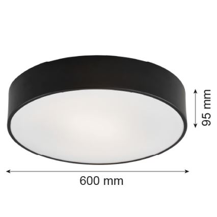 Argon 2084 - Plafonnière DARLING 5xE27/15W/230V zwart