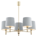 Argon 2085 - Hanglamp aan stang PONTE 5xE27/15W/230V messing/blauw