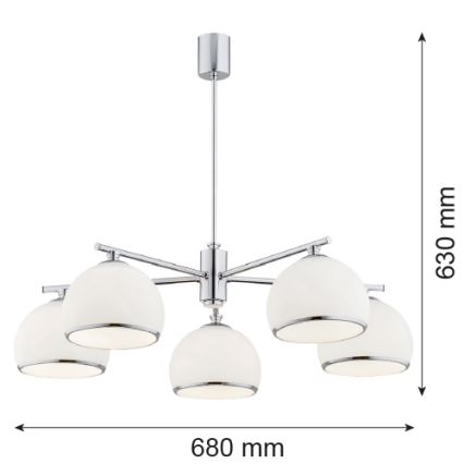 Argon 2087 - Suspension-barre MARBELLA 5xE27/15W/230V chrome brillant