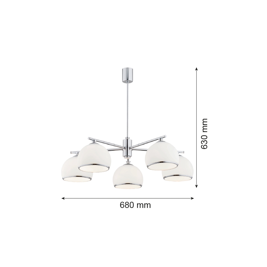 Argon 2087 - Suspension-barre MARBELLA 5xE27/15W/230V chrome brillant