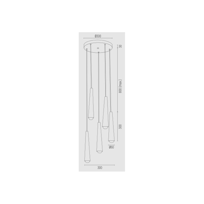 Argon 2103 - Hanglamp aan koord HOLLYWOOD 5xE14/7W/230V zwart