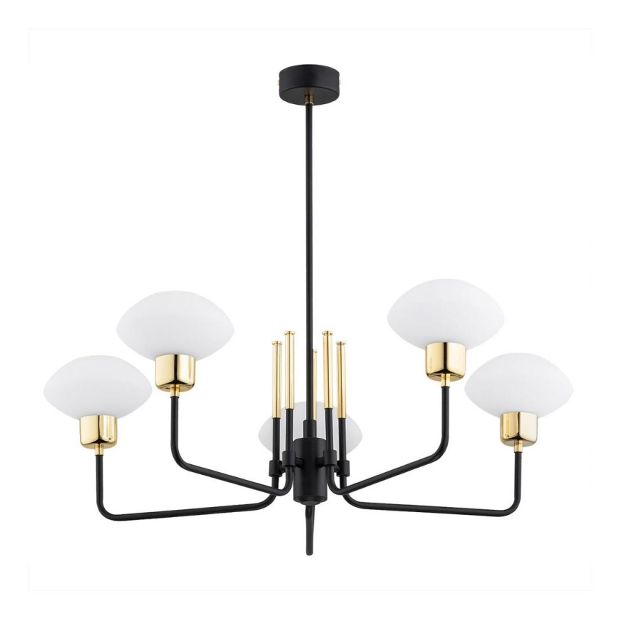 Argon 2128 - Hanglamp aan een paal RAVELLO 5xE14/15W/230V zwart/goud