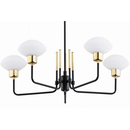 Argon 2128 - Hanglamp aan stang RAVELLO 5xE14/15W/230V zwart/goud