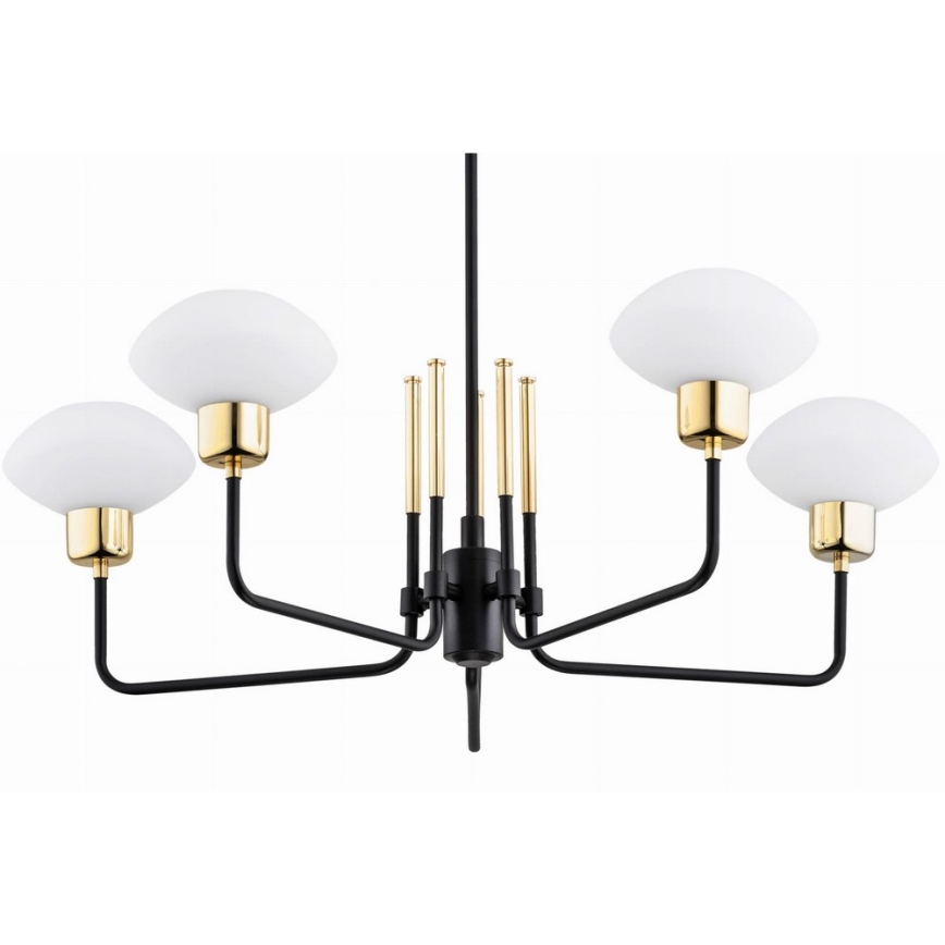 Argon 2128 - Hanglamp aan stang RAVELLO 5xE14/15W/230V zwart/goud
