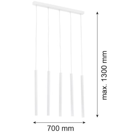 Argon 2136 - Hanglamp aan een koord ETNA 5xG9/6W/230V wit