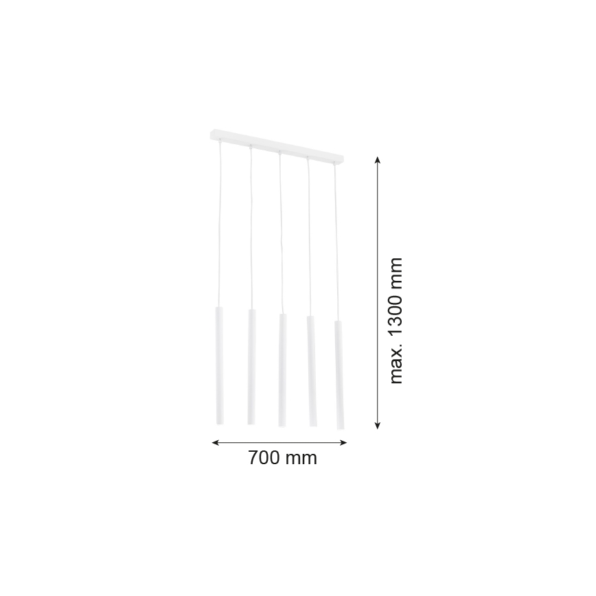 Argon 2136 - Suspension filaire ETNA 5xG9/6W/230V blanche