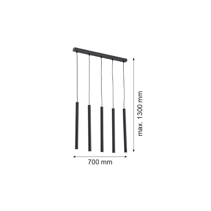 Argon 2137 - Hanglamp aan een koord ETNA 5xG9/6W/230V zwart