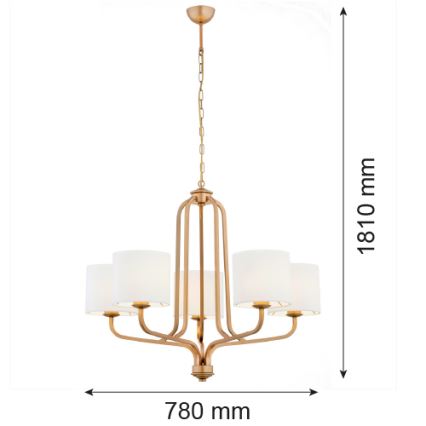 Argon 2172 - Hanglamp aan een ketting MARANELLO 5xE27/15W/230V