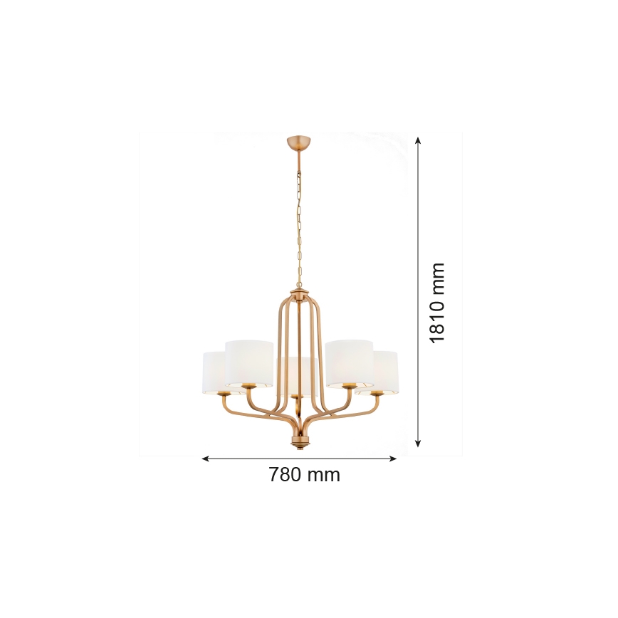 Argon 2172 - Hanglamp aan een ketting MARANELLO 5xE27/15W/230V