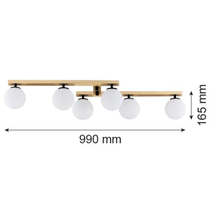 Argon 2544 - Hanglamp voor Oppervlak Montage FREEMONT 6xE14/7W/230V