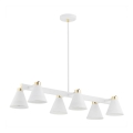 Argon 2551 - Hanglamp aan een paal AVALONE 6xE27/15W/230V wit/goud