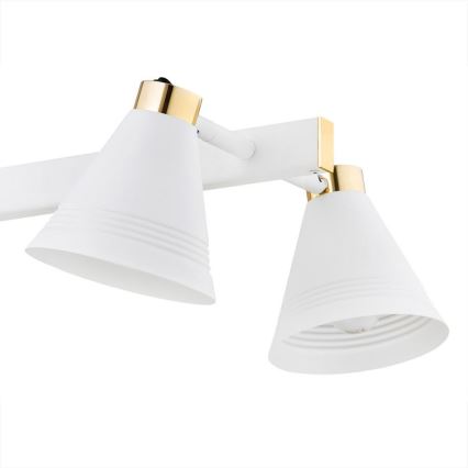 Argon 2551 - Hanglamp aan een paal AVALONE 6xE27/15W/230V wit/goud