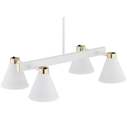 Argon 2551 - Hanglamp aan een paal AVALONE 6xE27/15W/230V wit/goud