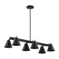 Argon 2552 - Hanglamp aan een paal AVALONE 6xE27/15W/230V zwart/goud