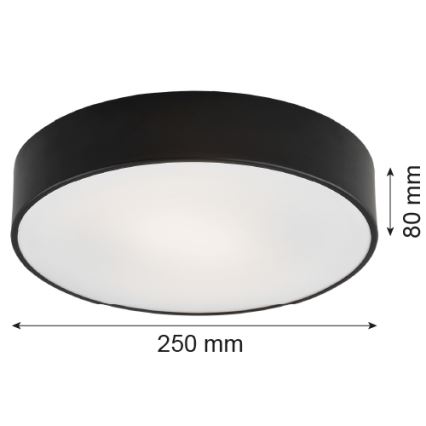 Argon 3081 - Plafondverlichting DARLING 2xE27/15W/230V d. 25 cm zwart