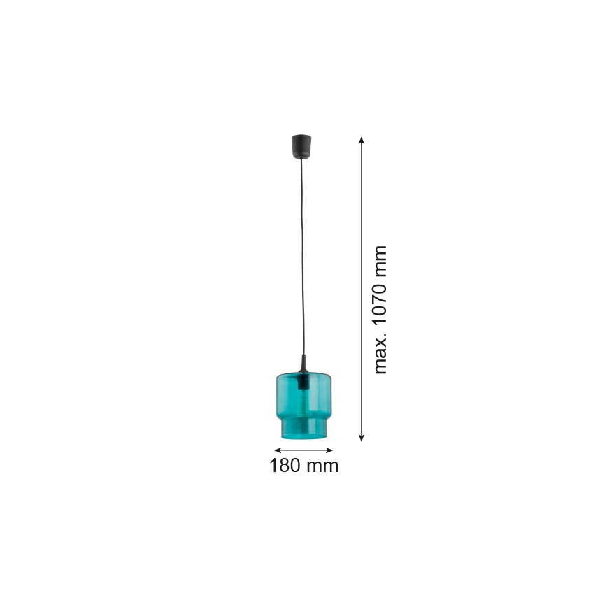 Argon 3271 - Hanglamp aan een koord NEWA 1xE27/15W/230V turquoise