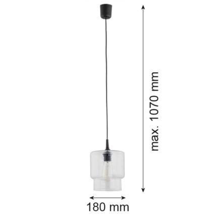 Argon 3275 - Hanglamp aan een koord NEWA 1xE27/15W/230V doorzichtig