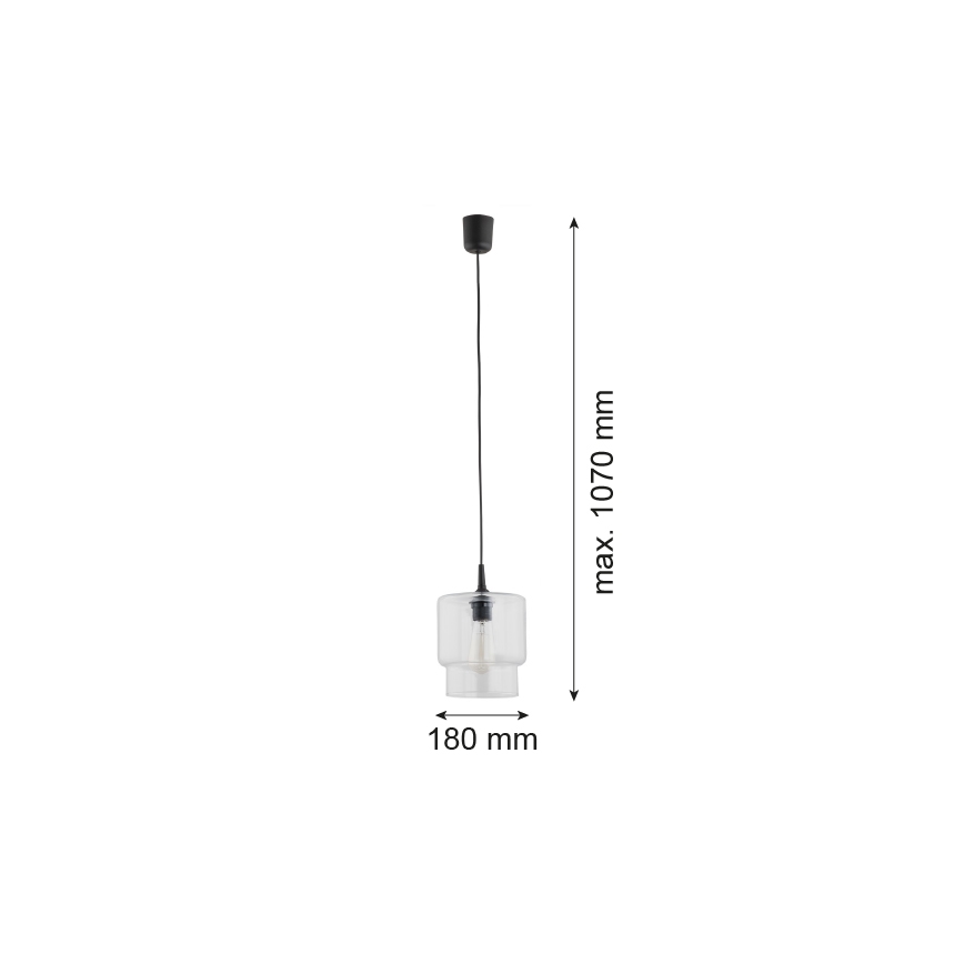 Argon 3275 - Hanglamp aan een koord NEWA 1xE27/15W/230V doorzichtig