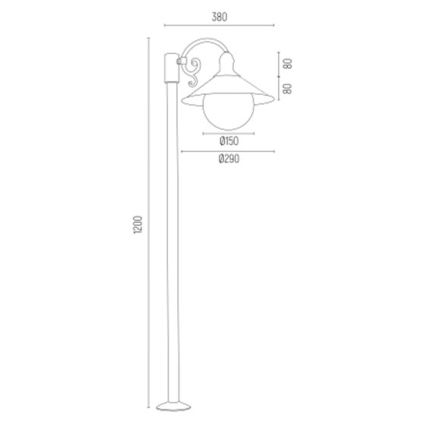 Argon 3284 - Buitenlamp ERBA BIS 1xE27/15W/230V