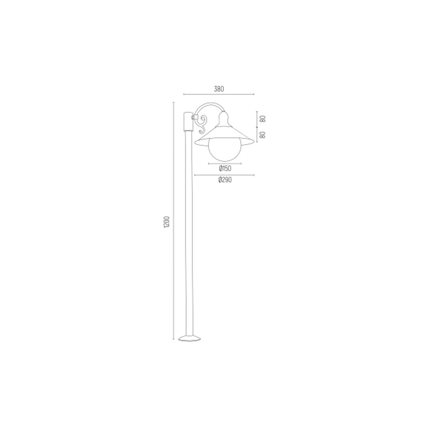 Argon 3284 - Lampadaire extérieur ERBA BIS 1xE27/15W/230V