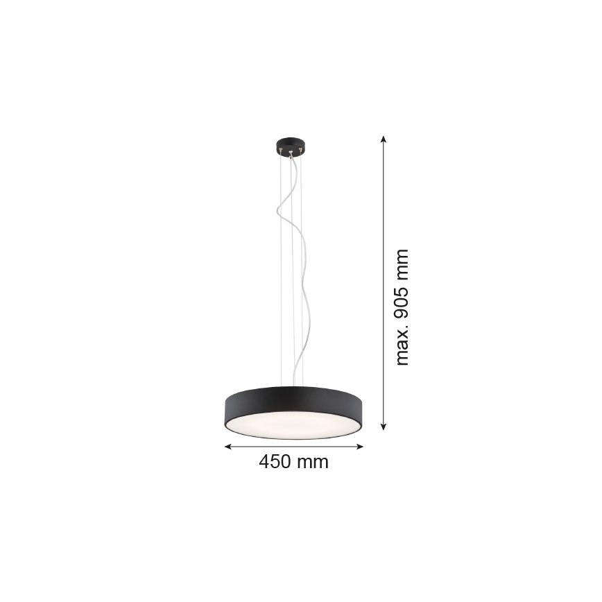 Argon 3352 - Hanglamp DARLING LED/35W/230V Ø 45 cm zwart