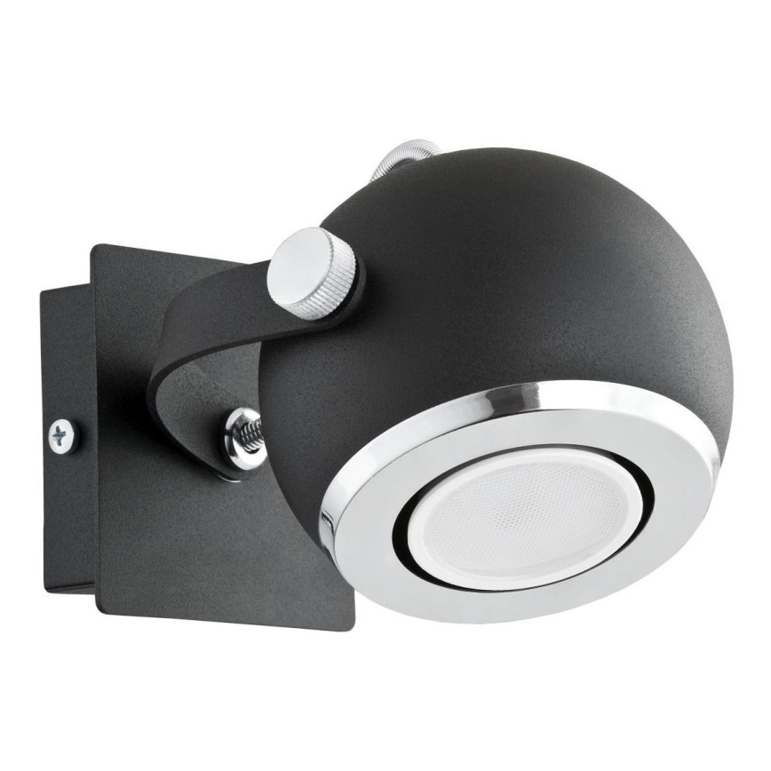 Argon 3638 - Wandspot KOS 1xGU10/5W/230V zwart/glanzend chroom