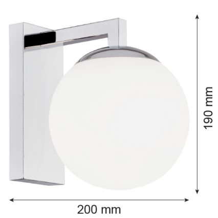 Argon 3735 - Wandlamp ASPEN 1xE27/15W/230V glanzend chroom 