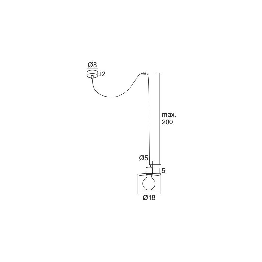 Argon 3834 - Hanglamp aan een koord CORSO 1xE27/15W/230V wit