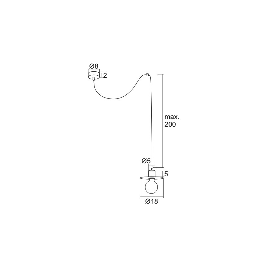 Argon 3836 - Hanglamp aan een koord CORSO 1xE27/15W/230V glanzend chroom 