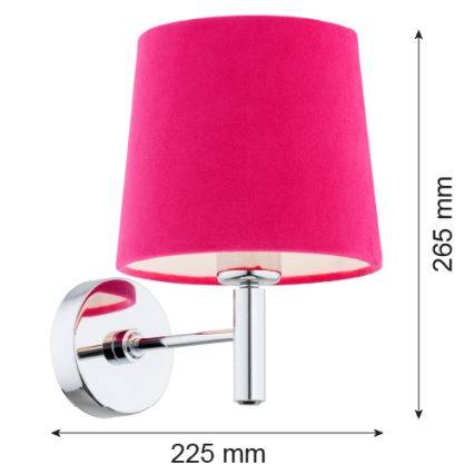 Argon 3909 - Applique murale BOLZANO 1xE27/15W/230V rose/chrome brillant