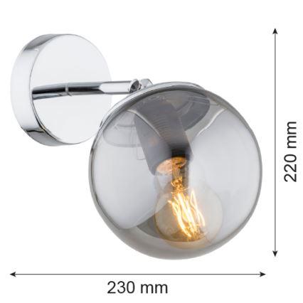 Argon 3989 - Wandlamp SATELITE 1xE27/15W/230V glanzend chroom /grijs