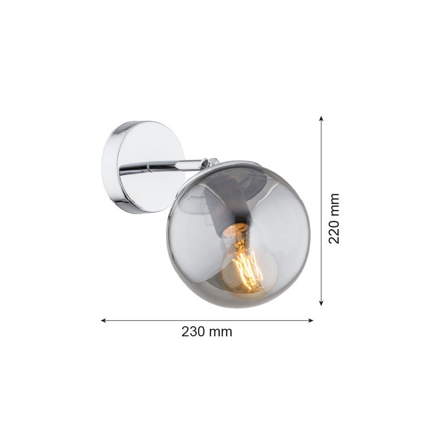 Argon 3989 - Wandlamp SATELITE 1xE27/15W/230V glanzend chroom /grijs