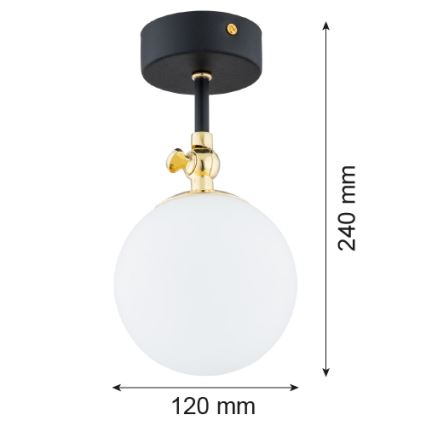 Argon 4003 - Bevestigde badkamer hanglamp LATINA 1xE14/7W/230V IP44 zwart/messing