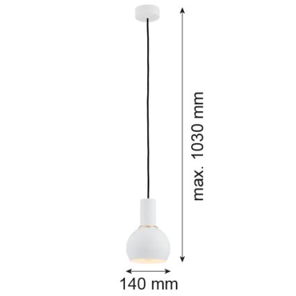 Argon 4215 - Suspension filaire SINES 1xE27/15W/230V d. 14 cm blanc